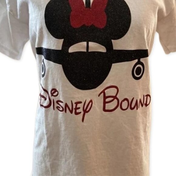 Gildan Minnie Mouse Airplane Graphic Tee White Small Petite - Picture 3 of 5